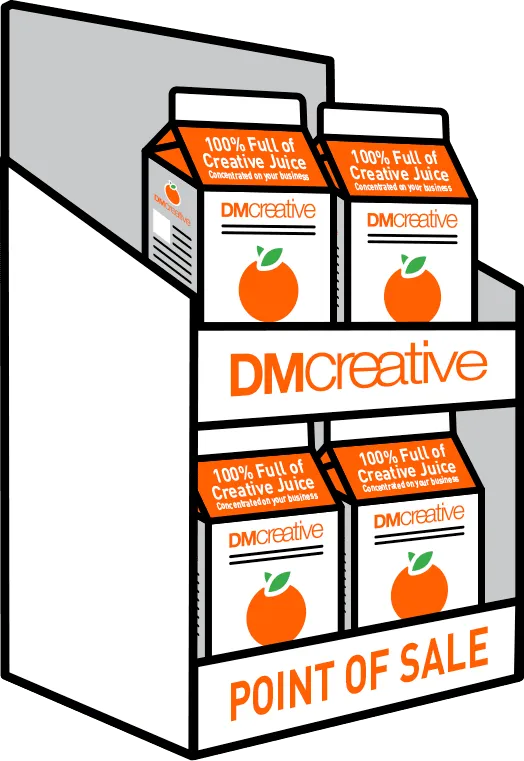Point of Sale Shelves with orange cartons